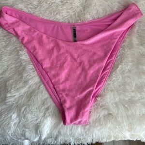 💓Pink💓#Vibrant Pink Ribbed Bikini Bottom